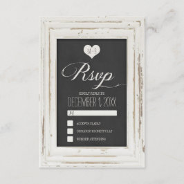 Weiße Rustikale Rahmenhalterung RSVP-Karte 2 RSVP Karte