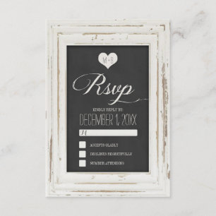 Weiße Rustikale Rahmenhalterung RSVP-Karte 2 RSVP Karte