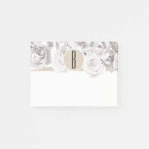 Weiße rustikale Rose Shabby Chic Elegante Post-it Klebezettel