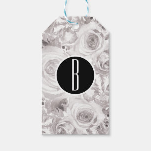 Weiße Rustikale Winterrosen Hochzeit Elegantes Gas Geschenkanhänger