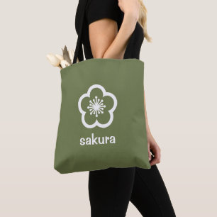 Weiße Sakura-Blüte - Olive