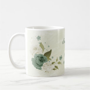 Weiße Salbei-Blume Kaffeetasse
