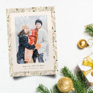 Weiße Salbei-Blumen Frohe Weihnachten Familienfoto