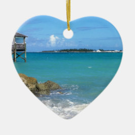 Weiße Sandstrände auf den Bahamas Keramikornament