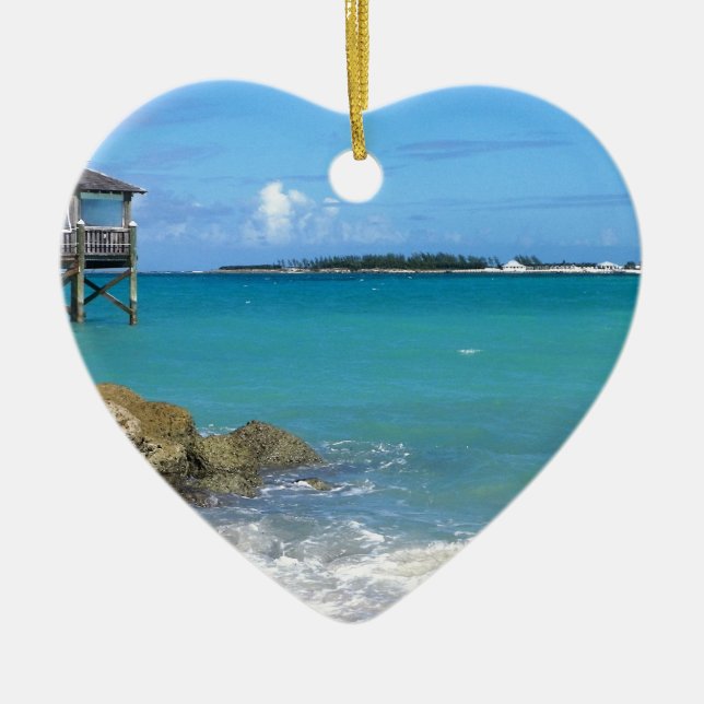 Weiße Sandstrände auf den Bahamas Keramikornament (Vorne)