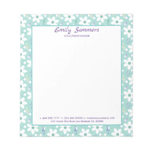 Weiße sanfte Blume Notizblock