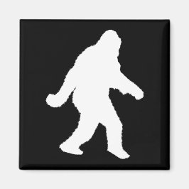 Weiße Sasquatch-Silhouette für dunkle Hintergründe Magnet
