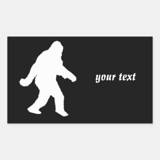 Weiße Sasquatch-Silhouette für dunkle Hintergründe Rechteckiger Aufkleber