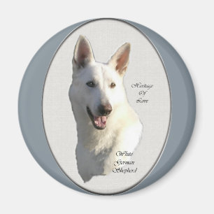 Weiße Schäferhund-Geschenke Magnet