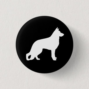 Weiße Schäferhund-HundeSilhouette Button
