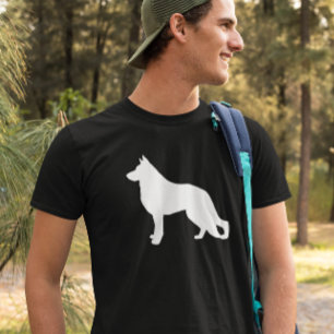 Weiße Schäferhund-HundeSilhouette T-Shirt