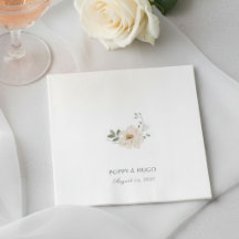 Weiße | Schicke Blumen Hochzeitsserviette
