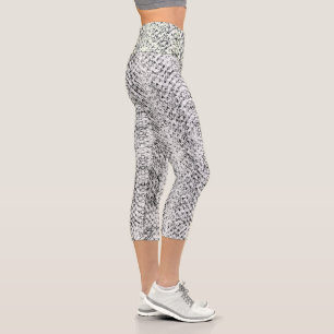 Weiße Schlange Capri Leggings