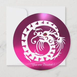 WEIßE SCHLANGE DRACHE PINK FUCHSIE PURPUR EDELSTEI EINLADUNG