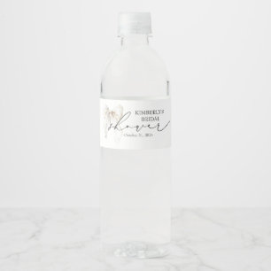 Weiße Schleife Elegante Hochzeitsbrautparty Wasserflaschenetikett