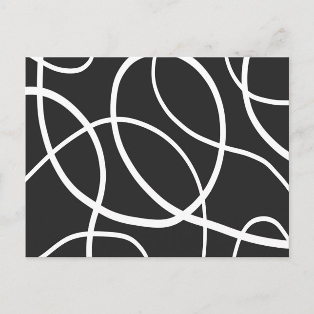 Weiße Schleifen gegen schwarzen Hintergrund Postkarte (Vorderseite)