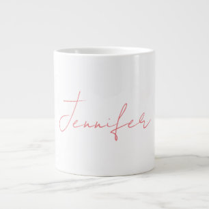Weiße Schlichte moderne Handschrift Jumbo-Tasse