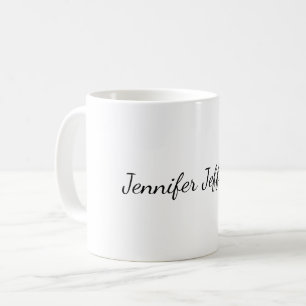 Weiße Schlichte moderne Handschrift Kaffeetasse