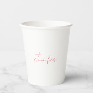 Weiße Schlichte moderne Handschrift Pappbecher