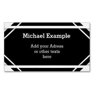 weiße schmale Streifen + Ihr Rücken. & Text Magnetische Visitenkarte