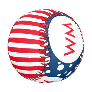 Weiße schmale Streifen & Punkte + Ihr Rücken. Baseball