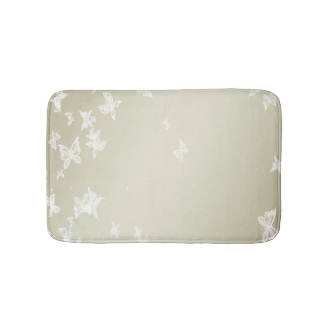 Weiße Schmetterlinge Badematte (Vorderseite)