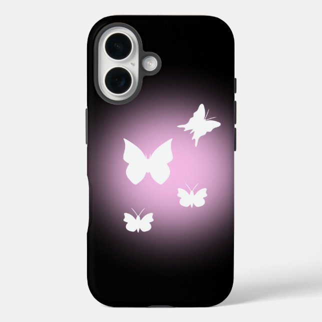 Weiße Schmetterlinge Case-Mate iPhone Hülle (Rückseite)