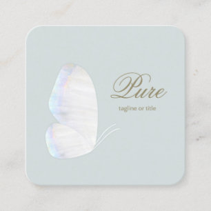 Weiße Schmetterlinge Schönheit und Wellness Quadratische Visitenkarte
