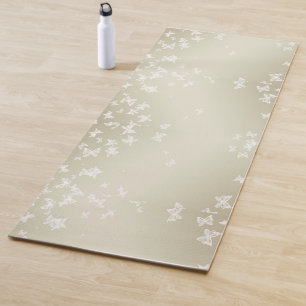 Weiße Schmetterlinge Yogamatte