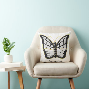 Weiße Schmetterlingsdesign-Personalisierung Kissen