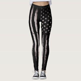 Weiße Schmutz-amerikanische Flagge Leggings