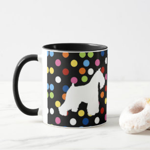 Weiße Schnauzer-Polka-Punkt-Kaffee-Tasse Tasse