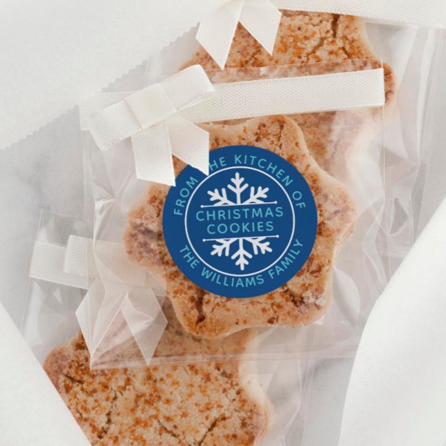 Weiße Schneeflocke aus dem Weihnachtsgebäck der Kü Runder Aufkleber (Von Creator hochgeladen)