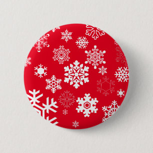 Weiße Schneeflocken - Anpassbare Hintergrundfarbe Button