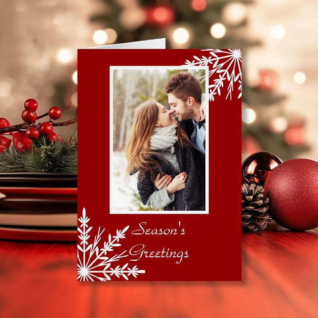 Weiße Schneeflocken auf den Grüßen der Roten Jahre (Von Creator hochgeladen)