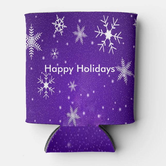 Weiße Schneeflocken Der blaue Hintergrund kann küh Dosenkühler (Vorderseite)