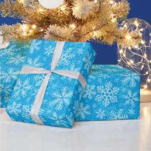 Weiße Schneeflocken Geschenkpapier
