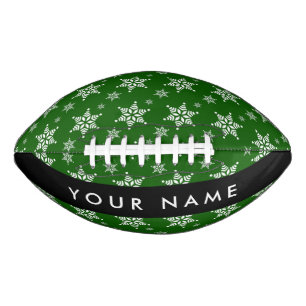 Weiße Schneeflocken, Grün, Ihr Name, Persönlich ge Football