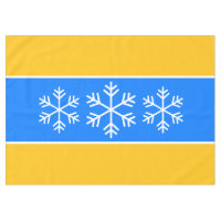 Weiße Schneeflocken Hellblau Gelbe Streifen