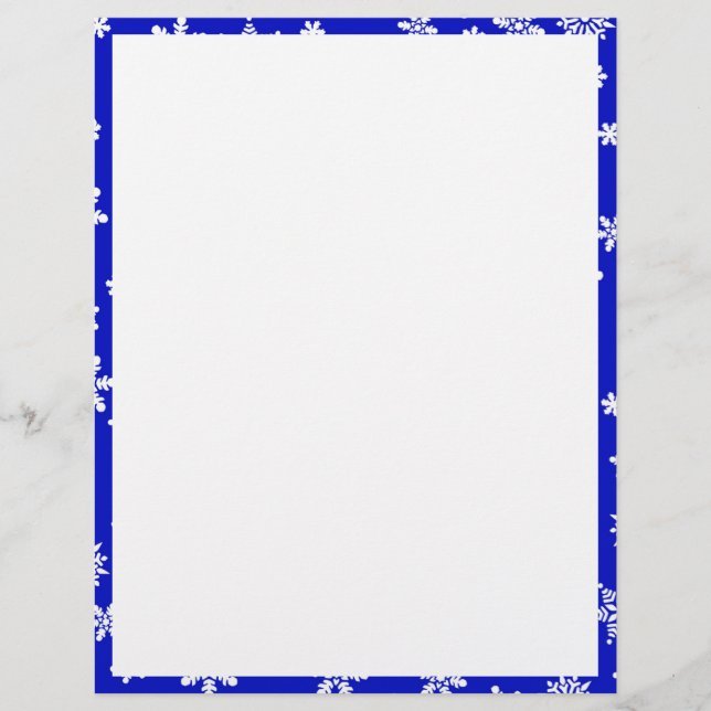 Weiße Schneeflocken im blauen Hintergrund (Vorderseite)