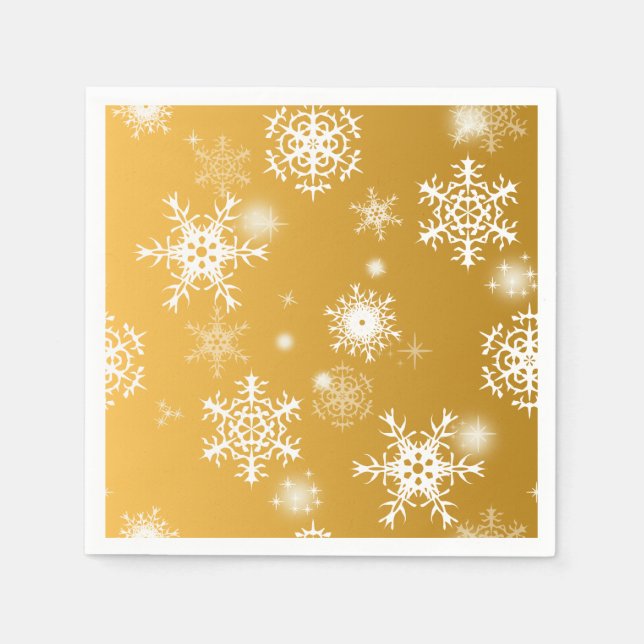 Weiße Schneeflocken im Freien. Serviette (Vorderseite)