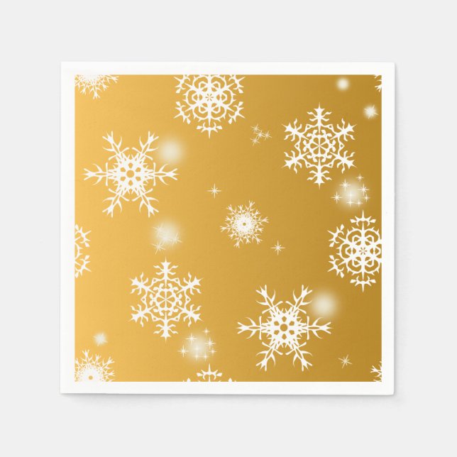 Weiße Schneeflocken im Freien. Serviette (Vorderseite)