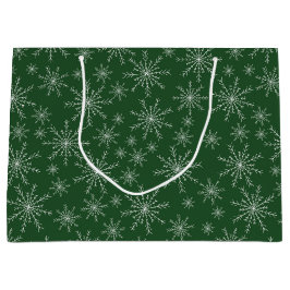 Weiße Schneeflocken im Grünen Urlaub Große Geschenktüte