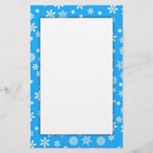 Weiße Schneeflocken im hellblauen Hintergrund Briefpapier