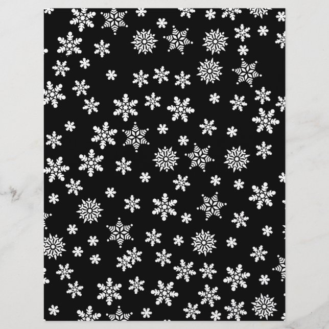 Weiße Schneeflocken im schwarzen Hintergrund (Vorderseite)