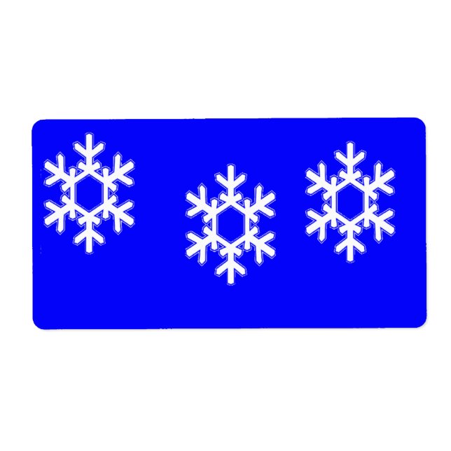 Weiße Schneeflocken in Blau (Vorne)