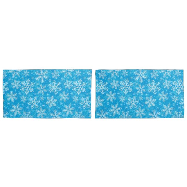 Weiße Schneeflocken Kissenbezug (Vorderseite-Set)
