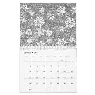 Weiße Schneeflocken Luxuriöses Grau Elegantes Weih Kalender