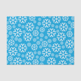 Weiße Schneeflocken Muster auf blauem Hintergrund Seidenpapier