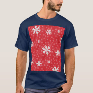 Weiße Schneeflocken Roter Weihnachtsfest Saisonrot T-Shirt